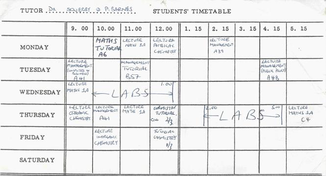 Chem&Mang Timetable